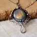 Elven Tears Petite Pendant - Copper and Amber Labradorite