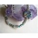 SALE SAVE 6 DOLLARS Lampwork raku focal on daisy chain bracelet colgan