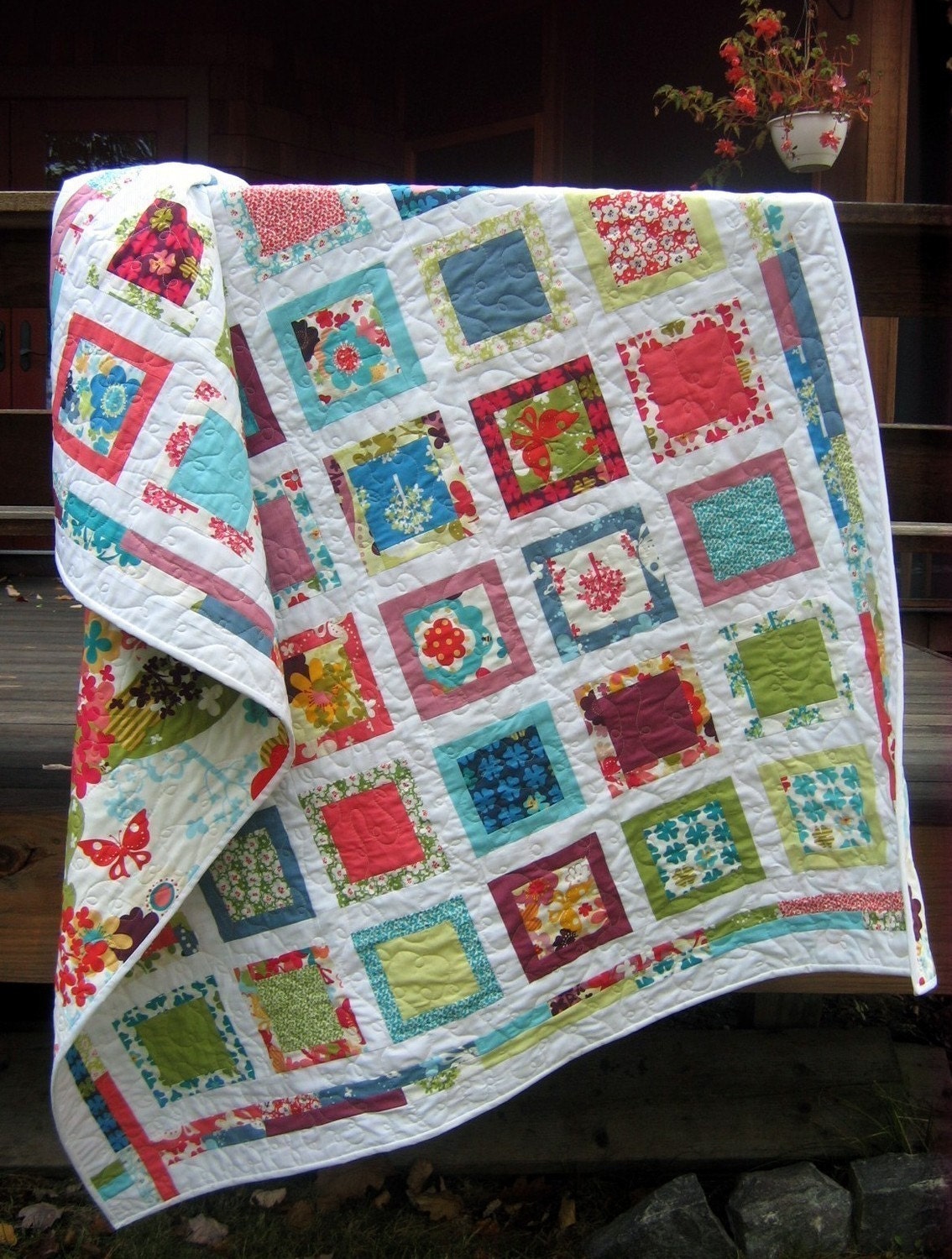 Around the Block QUILT PATTERN.... Easy...one LAYER CAKE PDF