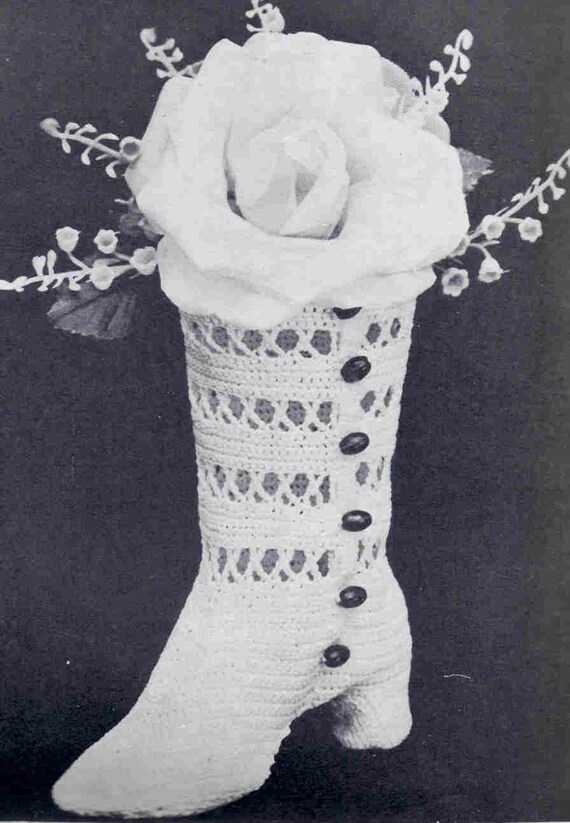 Wedding Boot Vintage Crochet Pattern Cake Topper Gift ...