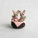 Miniature Shabby Baby Bunny Rabbits in Basket OOAK by C. Rohal