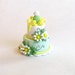 Miniature Tiered Daisy and Bow Cake OOAK by C. Rohal