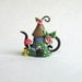 Miniature Blue Fairy Hobbit House Teapot OOAK by C. Rohal