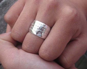 Hand Stamped Wide Dome Ring by donnaodesigns