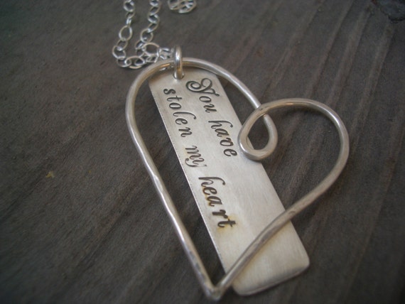 Items Similar To You Have Stolen My Heart Necklace By Donnaodesigns On Etsy