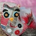 Owl Always Love You - Wide Eyed Hoot Owl - Country Calico Quilty Critter - Muted Tones & Vintage Buttons