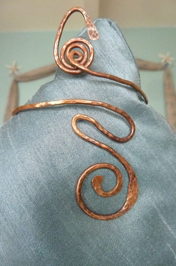 Hammered Funky Copper Armband Armlet Arm Jewelry Arm Cuff