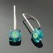 Long Glass Block Earrings in Teal - Ready to Ship