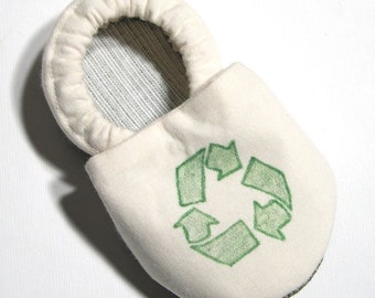 Recycle Organic Cotton Soft Soled Baby Shoes 6-12 mo