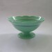SALE Ceramic Dessert Bowl with Scalloped Edge in Vintage Vintage Green