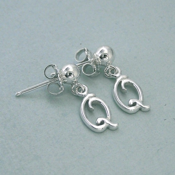 Double Q Dog Agility Post Earrings Sterling Silver Canine