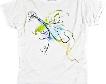 WOMENS Abstract Organic Geometric Growth Collage Graphic Ladies T-shirt (S,M,L,XL,XXL available)