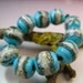 Handmade Lampwork Nugget Beads by GlassBeadArt ... Silvered Turquoise Nuggets ... SRA F12 ... 10x10mm