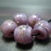 Handmade Lampwork Beads by GlassBeadArt ... Purple and Fine Silver Rocks ... SRA F12 ...10x10mm