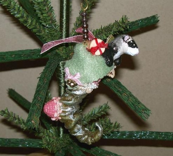 sable ferret in stocking christmas ornament sable ferret in stocking christmas ornament