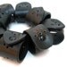 EcoNapkin Rings - Mixed Up Black Pierced Reclaimed Leather - Set of Eight - OOAK