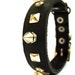 Eco Cat Collar - Bad Kitty Black Leather with Spikes and Studs - Size XS - OOAK