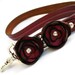 Leather Traffic Lead/Leash with Handmade Leather Flowers, Full Grain Leather, Short Leash, Large Dog, Eco Friendy, OOAK