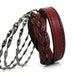 Leather and Metal Bracelet Stack, Petite, Size Small, Eco-Friendly, OOAK