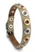 Silver and Gold, Red and Amber, Taupe Leather Dog Collar, EcoFriendly, Size XS, Extra Small Dog, 7-9in Neck, OOAK
