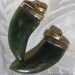 Shark Teeth Italian Horn Jade Vintage Carved Charms LAST SET Pendants Jewelry Making Necklace Earrnings Lot 2 Green Lucky Horns