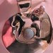 SCYTHIAN BARBARIAN NOMADIC fine silver cat pendant w opal ruby