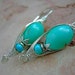 Silver Wirewrap Pod Earrings, Summer Sky & Robins Egg Blue