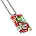 give peace a chance dogtag - glass and chiyogami pendant necklace