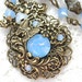 Water Garden Fantasy - Air Blue Opal Glass and Brass Necklace