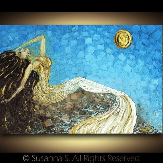 Abstract Mermaid FINE ART PRINT Modern fantasy by ModernHouseArt