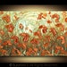 Fine Art PRINT Flowers Landscape Orange Aqua Amber Poppies Large 16x24
