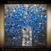 ORIGINAL Contemporary Blue Flowers Bouquet in Vase Thick Impasto Textured Oil Painting by Susanna
