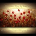ORIGINAL Large Impasto Landscape Abstract Red Tulips Oil Painting Modern Palette Knife Art by Susanna 48x24