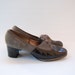 TWO TONE black and gray lace up OXFORD heel shoes 8