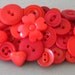 Red Flower Button Barrette