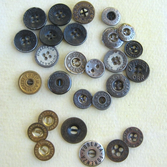 Vintage Metal Pants Buttons by rakubuttons on Etsy