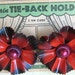 Vintage Curtain Tie Tack Pins - Red Painted Metal Flower Pair