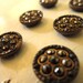 9 Victorian Metal Buttons - Faux Cut Steels