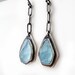 Faceted Aquamarine Earrings, Modern Random Irregular Facet Aquamarine Dangle Earrings-Caribbean Seas Earrings-MEDIUM