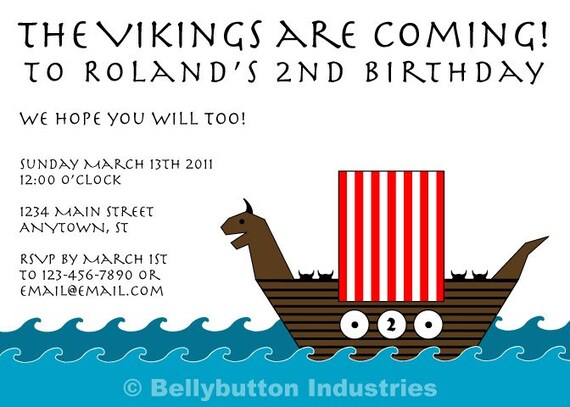 Viking Birthday Party Digital Invitation Print It Yourself