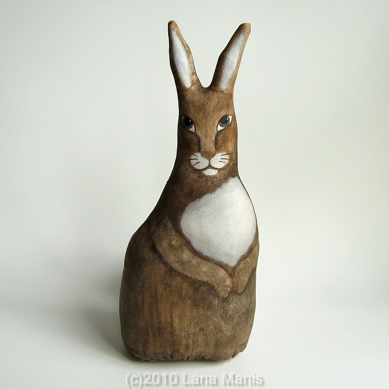 Antique Style Folk Art Primitive Rabbit Spring Decor