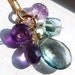 Purple and Green Necklace, Amethyst and Quartz Wire Wrapped on 14K Gold Fill, Gemstone Trinket Necklace, Blooming Violet