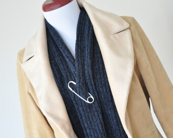 extra large SAFETY PIN (3 inch) shawl pin in sterling silver, 14k gold filled or rose gold filled - sweater pin - scarf pin