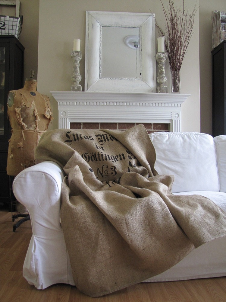 Over Sized Burlap & Linen Throw