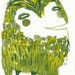 SALE Mini Monster 55 Green and Hairy Original by Emma Kidd
