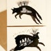 Two Leaping Beast Monsters Postcard Set / original illustration reproduction print