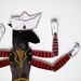 Four Armed Kanga Man / Constructed Articulated Paper Doll / Hinged Beasts Series
