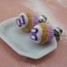 Violet Butterfly Cupcake - Studs / Post Earrings - ON SALE