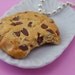 Half Eaten Chocolate Chips Cookie Necklace