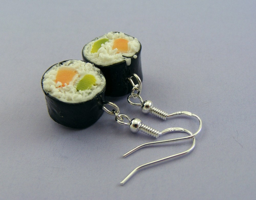 Maki Sushi Earrings by shayaaron on Etsy